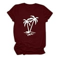 thumbnail image 1 of LYXSSBYX Plus Size Womens Shirts Summer Beach Printed T-Shirt with Round Neck and Short Sleeved Top, 1 of 3