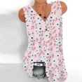 thumbnail image 1 of LYXSSBYX Plus Size Womens Tops Short Sleeve Clearance Fashion Women's Loose Daisy Print V-Neck Sleeveless Vest T-Shirt Blouse Tops, 1 of 4
