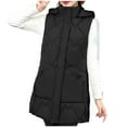 thumbnail image 1 of LYXSSBYX Puffer Vest Women Clearance Fashion Women Pocket Coat Long Jacket Winter Sleeveless Down Cotton Waistcoat, 1 of 6