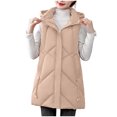 thumbnail image 1 of LYXSSBYX Puffer Vest Women Clearance Fashion Women Pocket Coat Long Jacket Winter Sleeveless Down Cotton Waistcoat, 1 of 8