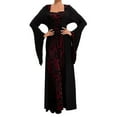 thumbnail image 1 of LYXSSBYX Renaissance Dress Women Medieval Dress Rules Hemline Double Women's Stand Collar Big Ancient Long Skirt Long Sleeve Round Neck Dress, 1 of 6