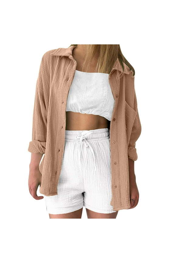 Shackets for Women 2024 Women's Long Sleeved Shirt Top