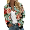 thumbnail image 1 of LYXSSBYX Shackets for Women 2024 Women's Loose Long Sleeved Sweatshirt with Zipper Jacket Casual Coarse Knitted Baseball Jacket, 1 of 5