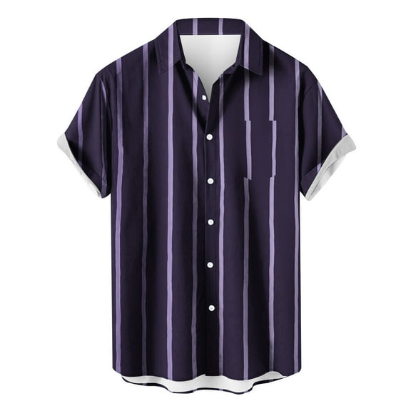 LYXSSBYX Shirt for Men Short Sleeve Button Down Men Casual Fashion Printing Breathable Shirt Blouse Tops Short Sleeve Turndown Collar Blouse Shirt