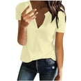 thumbnail image 1 of LYXSSBYX Short Sleeve Womens Tops Hot Sale Summer Womens Solid Color Tops V-Neck Short Sleeve Casual Loose T- Blouse, 1 of 5