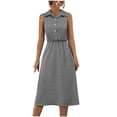 thumbnail image 1 of LYXSSBYX Summer Dresses for Women 2024 Fashion Women's Spring Summer and Casual One-shoulder Sleeveless Solid Color Dress, 1 of 7