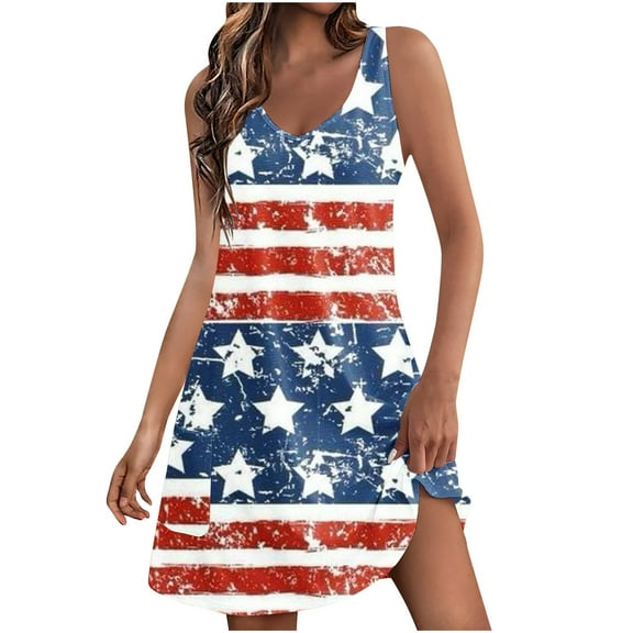 LYXSSBYX Summer Dresses for Women 2024 Women's Casual Sundress With Pockets Summer Boho Beach Dress Floral T-Shirts Dress V Neck Loose Tank Dresses