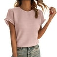 thumbnail image 1 of LYXSSBYX Summer Tops for Women 2024 Short Sleeve Women's Spring/Summer Fashion Casual Loose Round Neck Short Sleeve Women's Top, 1 of 3