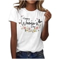 thumbnail image 1 of LYXSSBYX Summer Tops for Women under 5.00 Women's Casual Women's Day Printed Round Neck Short Sleeved T-Shirt Top, 1 of 4