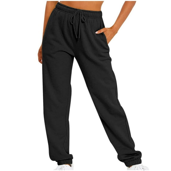 LYXSSBYX Sweatpants Women Women's Fashion Drawstring Elastic Waist Loose Pockets Fallow Sweatpants