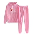 thumbnail image 1 of LYXSSBYX Sweatshirts for Women 2 Piece Set Women's Casual Christmas Printed Hooded Drawstring Loose Long Sleeve Sweatshirt Tops and Long Pants Set Suits, 1 of 4