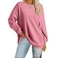 thumbnail image 1 of LYXSSBYX Sweatshirts for Women Loose Fit Women's Fashionable Loose Fitting Casual Color Blocking Round Neck Long Sleeved Top, 1 of 6