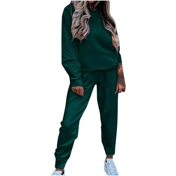 LYXSSBYX Sweatsuits 2pcs Sets Womens 2023 Two Piece Outfits for Women Lounge Sets for Women Sweatpant Joggers Set Casual Hoodies Tracksuit Color Sweatsuits