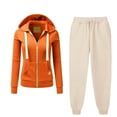 thumbnail image 1 of LYXSSBYX Sweatsuits 2pcs Sets Womens Hot Sale Clearance Long Sleeved Casual Hooded Sports Set Daily Hoodie Set, 1 of 5