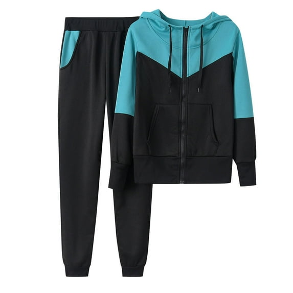 LYXSSBYX Sweatsuits 2pcs Sets Womens Hot Sale Clearance Women Solid Color Hooded Sweatshirt and pant Tracksuit Sport Suit