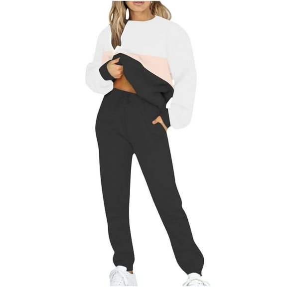 LYXSSBYX Sweatsuits 2pcs Sets Womens Women Tracksuit Sweatshirt Pants Sets Sport Long Sleeve Wear Casual Suit Sets