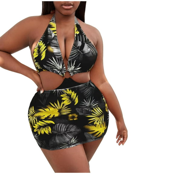 LYXSSBYX Swimsuits for Women One Piece Women's Printed Sleeveless Sexy Siamese Tight Swimsuit