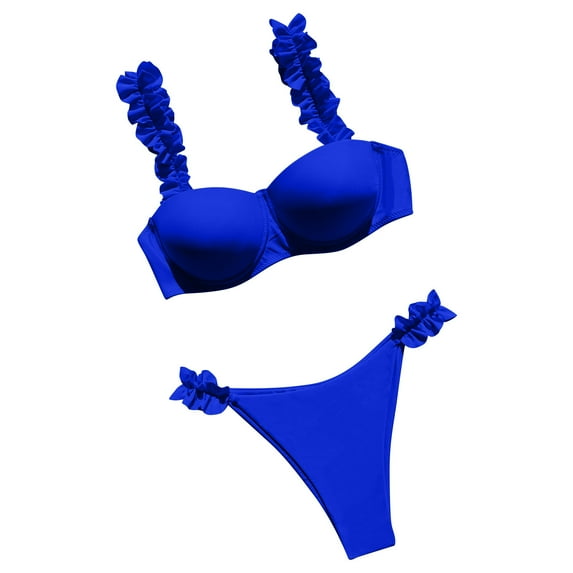 LYXSSBYX Swimsuits for Women Two Piece Bikini Underwire Swimsuit Swimsuit Sexy Women's Push Up Swimsuit Solid Color