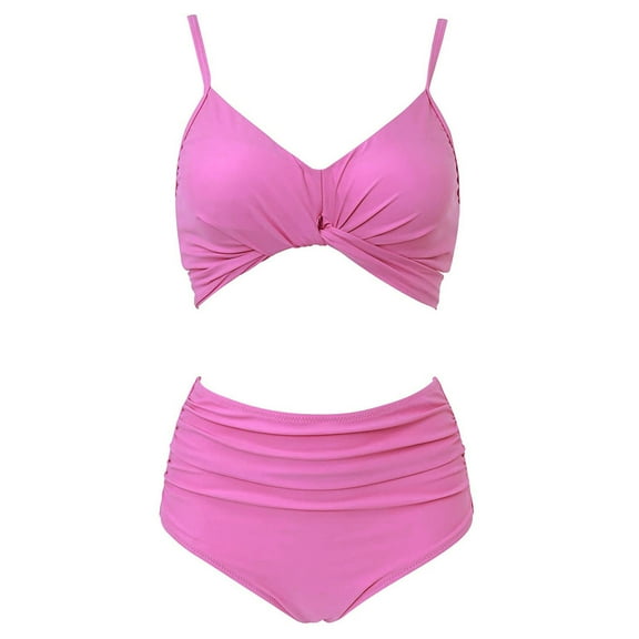 LYXSSBYX Swimsuits for Women Two Piece Women Sexy Solid Printed Bikini Push-up Pad Swimwear Set Swimsuit Beachwear