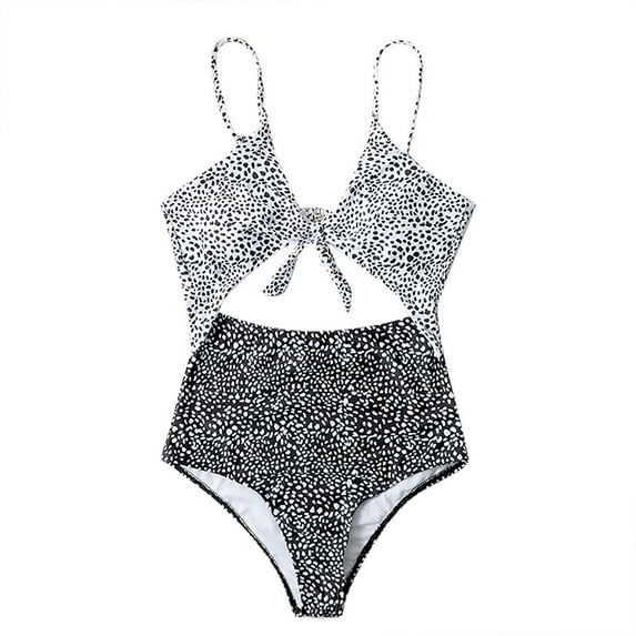 LYXSSBYX Swimsuits for Women Two Piece Women Sexy Solid Push Up High Cut Lace Up Halter Bikini Set One Piece Swimwear