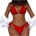 thumbnail image 1 of LYXSSBYX Swimsuits for Women Two Piece Women's Solid Color Sexy Bikini Chest Pad Swimsuit Beachwear Set, 1 of 1