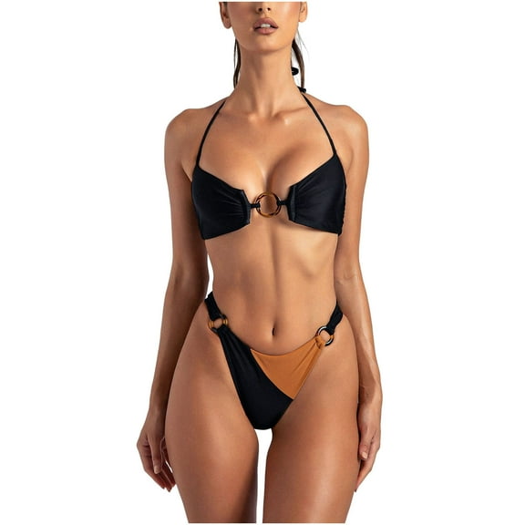 LYXSSBYX Swimsuits for Women Two Piece Womens Women's New Sexy Split Bikini Swimsuit Fashion Split Swimsuit Set