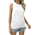 thumbnail image 1 of LYXSSBYX Tank Top for Women Summer Women Solid Color RoundNeck Pocket Sleeveless Casual Tee Tops Tank, 1 of 9