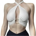 thumbnail image 1 of LYXSSBYX Tank Tops for Women Fashion Women Casual Solid Sexy Sleeveless Bandeau Vest Base Shirt Tops, 1 of 5