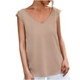 thumbnail image 1 of LYXSSBYX Tank Tops for Women Fashion Women Summer Sleeveless Solid Color V-Neck Lace Casual Blouse Tops, 1 of 5