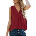 thumbnail image 1 of LYXSSBYX Tank Tops for Women Women Blouse T-Shirt Tunic Tops Loose Casual Sleeveless V-Neck Solid Casual, 1 of 9