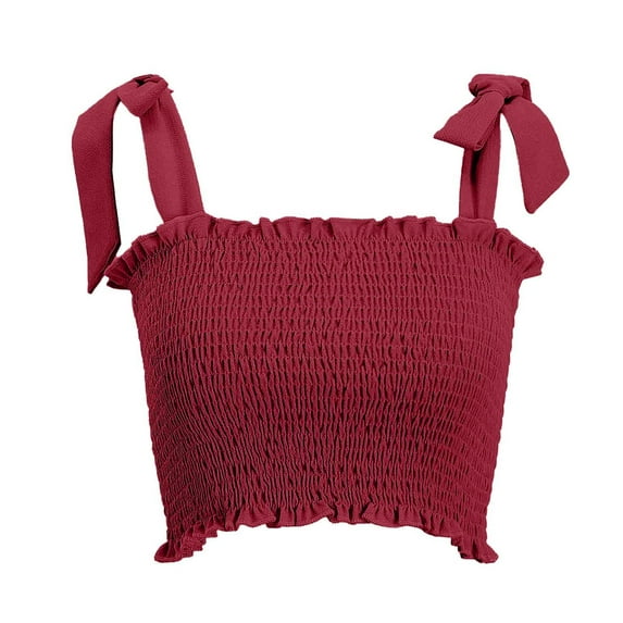 LYXSSBYX Tank Tops for Women Clearance Women Fashion Casual Color Bowknot Camisole Short Vest