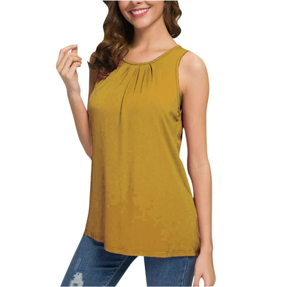 LYXSSBYX Tank Tops for Women Clearance Women's Fashion Summer Sexy Sleeveless Solid Light Breathable Tank Tops