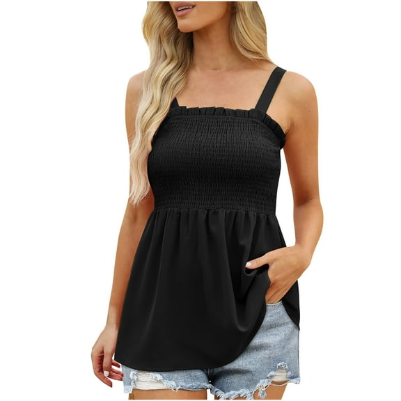 LYXSSBYX Tank Tops for Womens Casual Solid Color Tank Fit Round Neck Sleeveless Elasticity Tee Tops Tops Blouses