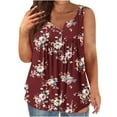 thumbnail image 1 of LYXSSBYX Tank Tops for Womens Tank Summer Printing Sleeveless Flared Trendy Casual Blouse Button Tunic Shirt Tops, 1 of 4