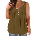 thumbnail image 1 of LYXSSBYX Tank Tops for Womens Tank Summer Solid Sleeveless Flared Trendy Casual Blouse Button Tunic Shirt Tops, 1 of 4