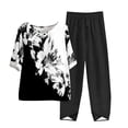 thumbnail image 1 of LYXSSBYX Two Piece Sets for Women Summer Women's Casual Round Neck 5/4 Sleeve Top and Pants Digital Printing Two-piece Set, 1 of 1