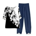 thumbnail image 1 of LYXSSBYX Two Piece Sets for Women Summer Women's Casual Round Neck 5/4 Sleeve Top and Pants Digital Printing Two-piece Set, 1 of 1