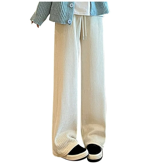 LYXSSBYX Wide Leg Sweatpants Women Plush and Thickened Women's Solid Color Wide Leg Pants Loose Casual Sanitary Pants Straight Tube Large Size Long Pants