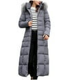 thumbnail image 1 of LYXSSBYX Winter Coats for Women Extended Length Cotton Coat Women's Extended Length Over-the-knee Loose Cold-proof Warm Thickened Hooded Cotton Coat, 1 of 6