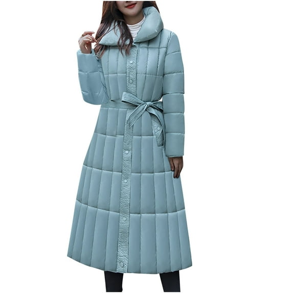 LYXSSBYX Winter Coats for Women Clearance Women's Long Sleeved Woolen Cotton Jacket Pocket Zipper Medium Length Hooded Jacket