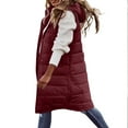 thumbnail image 1 of LYXSSBYX Winter Coats for Women Plus Size Women Warm Pocket Hooded Coat Long Jacket Winter Sleeveless Down Parkas, 1 of 8