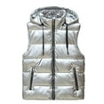 thumbnail image 1 of LYXSSBYX Winter Jackets for Men Clearance Couples Autumn and Winter Shiny Coat Down Cotton Waistcoat Warm Vest, 1 of 8