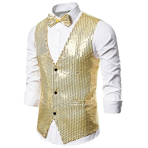 LYXSSBYX Winter Jackets for Men Clearance Men's Autumn and Winter Fashion Personality Sequins Casual Vest Jacket