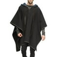 thumbnail image 1 of LYXSSBYX Winter Jackets for Men Clearance Men's Autumn and Winter Thick Cloak Shawl Pullover Coat Street Irregular Woolen Cloak, 1 of 5