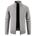 thumbnail image 1 of LYXSSBYX Winter Jackets for Men Clearance Men's Fashion Autumn and Winter Stand Collar Sweater Casual Fleece Jacket, 1 of 4