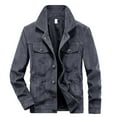thumbnail image 1 of LYXSSBYX Winter Jackets for Men Clearance Men's Winter Corduroy Jacket Lamb Wool Loose Lapel Button Down Outwear Coat, 1 of 8