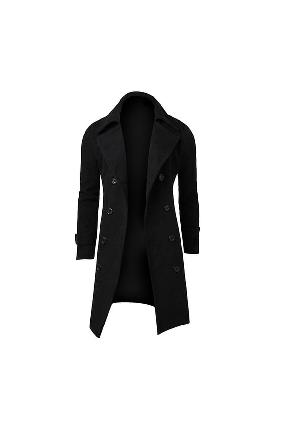 Winter Jackets for Men Clearance Winter Men Slim Stylish Trench Coat Double Breasted Long Jacket Coat