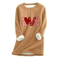 thumbnail image 1 of LYXSSBYX Winter Long Sleeve Shirts for Women Plus Size Women's Fall/winter Oversized Valentine's Day Printed Top With Thickened And Plush Insulation And A Snug Base Shirt, 1 of 3