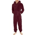thumbnail image 1 of LYXSSBYX Winter Pajamas for Men Big and Tall Size Men Long Sleeve Hooded Jumpsuit Pajamas Casual Winter Warm Rompe Sleepwear, 1 of 7