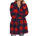 thumbnail image 1 of LYXSSBYX Winter Shackets for Women Women Casual Long Sleeve PlushLong Coat Tops Blouse Coat, 1 of 4